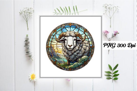 Download Sheep Stained Glass Sublimation Design - Premium Bundle