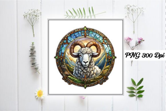 Download Sheep Stained Glass Sublimation Design - Premium Bundle