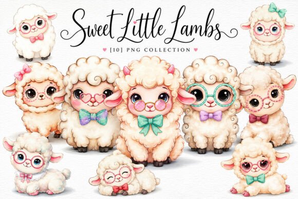 Download Cute Baby Sheep Clipart PNG Bundle - Premium Resources