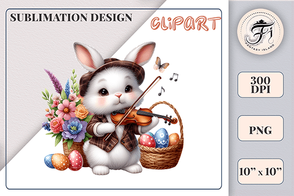 Download Cute Easter Bunny with Basket and Eggs - Cute easter bunny Collection