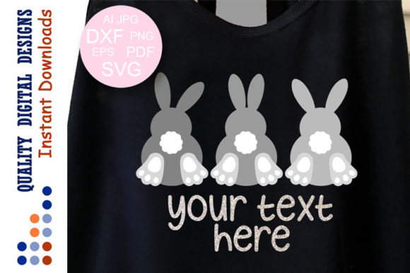 Download Bunny Gray Happy Easter Shirt Design SVG - Easter shirt Collection