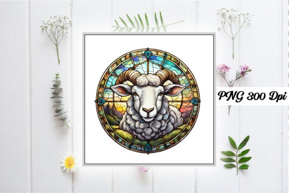Download Sheep Stained Glass Sublimation Design - Premium Resources