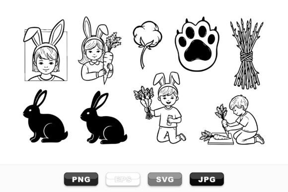 Download Cute Easter Bunny Clipart Set - Cute easter bunny Collection