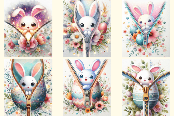 Download 3D Zipper Cute Easter Bunny Design - Cute easter bunny Collection
