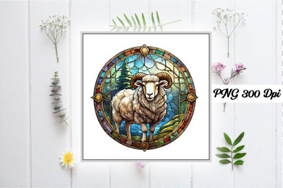 Download Sheep Stained Glass Sublimation Design - Premium Resources